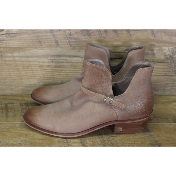 Sam Edelman Palmer‎ Ankle Boots Women’s Size 8.5 Putty Distressed Leather - Picture 2 of 15